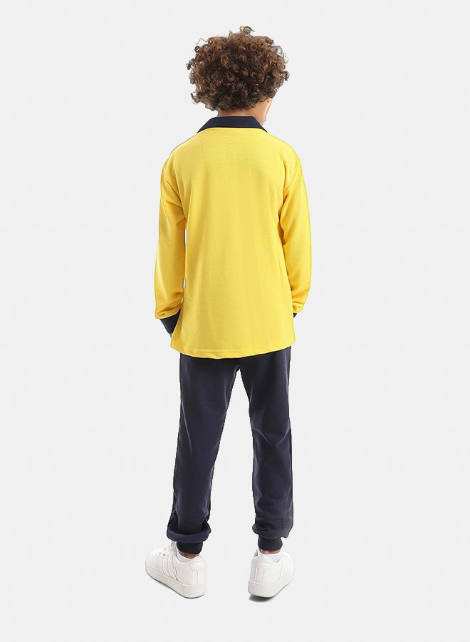 Red Circle Long Sleeve Polo Set & Pants Kids Unisex - Image 5
