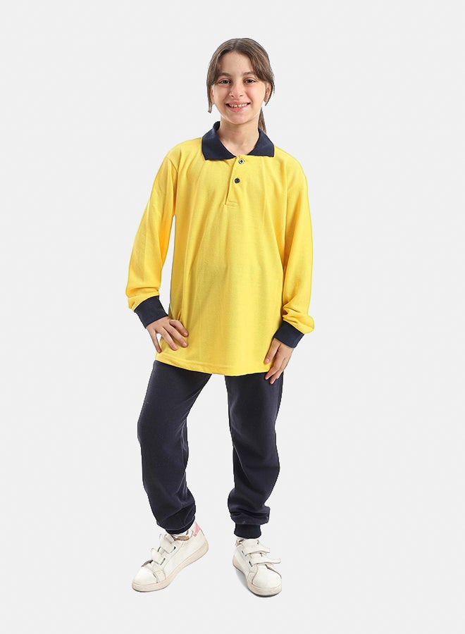 Red Circle Long Sleeve Polo Set & Pants Kids Unisex - Image 2