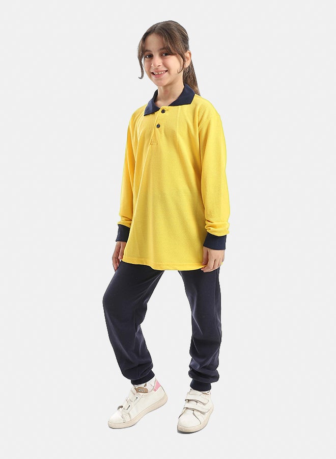 Red Circle Long Sleeve Polo Set & Pants Kids Unisex - Image 4