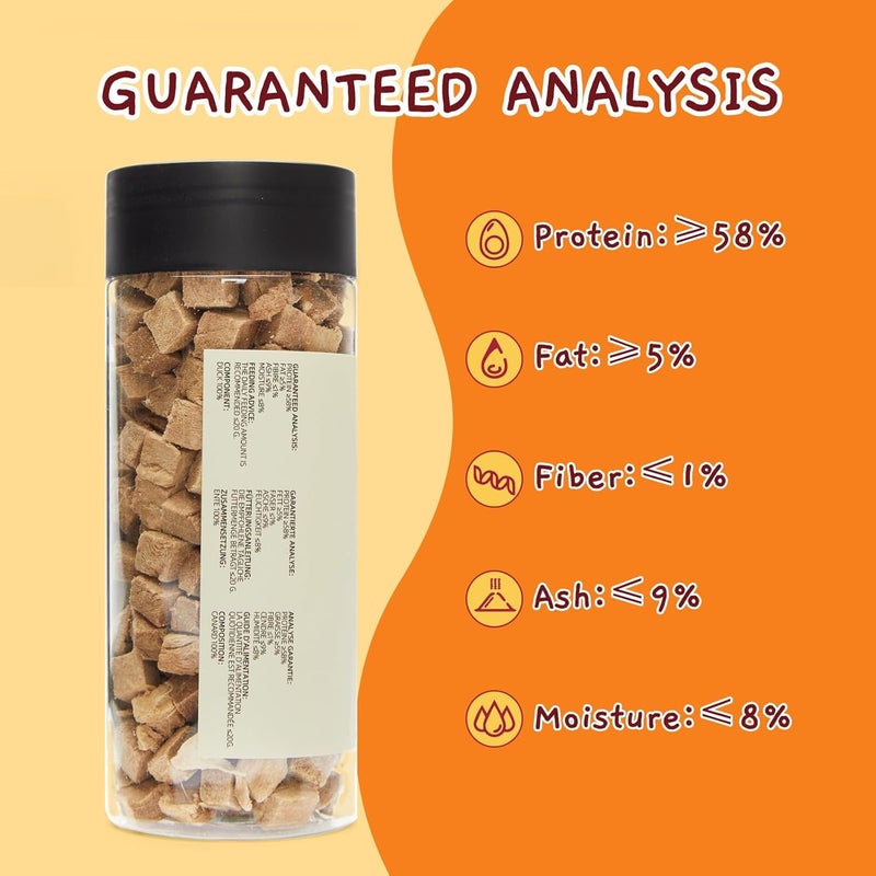 Jungle Calling Freeze Dried Dog and Cat Treats - High Protein, Low Fat, Made with a Single Ingredient - Perfect for Training and Snacking, 2.8 oz (Duck Cube) - Image 4