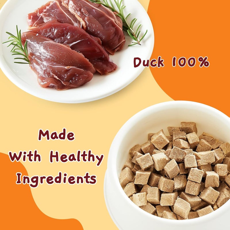 Jungle Calling Freeze Dried Dog and Cat Treats - High Protein, Low Fat, Made with a Single Ingredient - Perfect for Training and Snacking, 2.8 oz (Duck Cube) - Image 2
