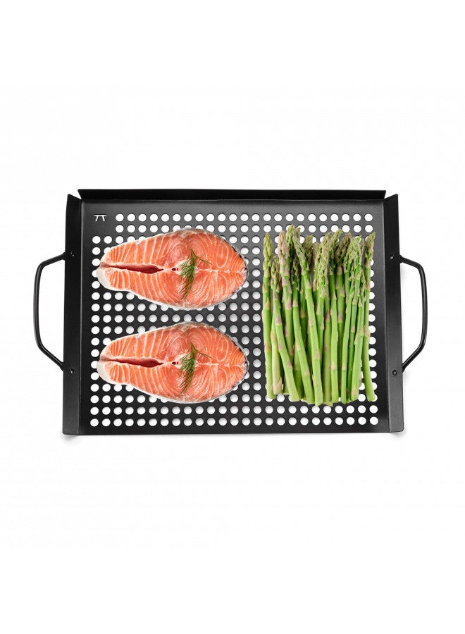 Outset QD81, Non-Stick Grill Grid with Handles, Black, 17" x 11" - Image 3