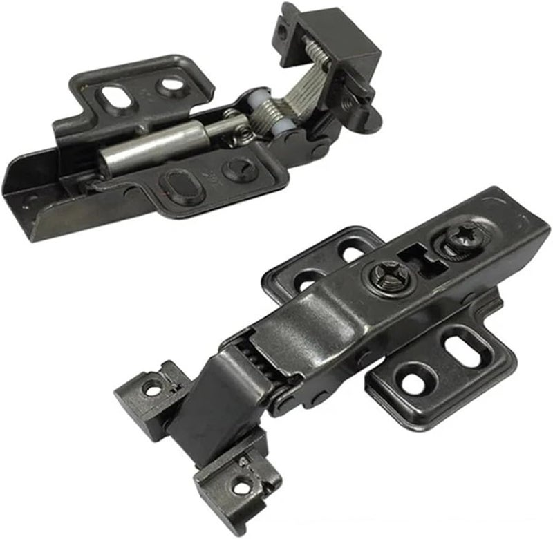 2 Pcs Full Overlay Gun Black Buffer Hinge Hydraulic Damping For Glass Door Cabinet - Image 4