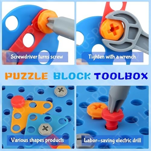 PLUSPOINT Astronaut Drill Toy for Boys 228pc Kids Space Theme 3D STEM Construction Puzzle Electric Working Drill Toy with Fix Tool Box,Engineering Building Kits, Brithday for Boys 3-9 Yrs Old - Image 4