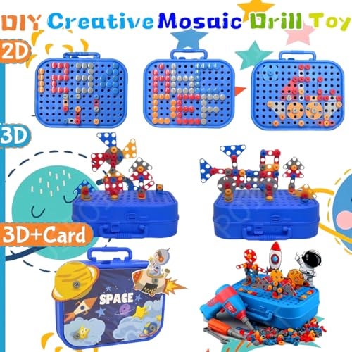 PLUSPOINT Astronaut Drill Toy for Boys 228pc Kids Space Theme 3D STEM Construction Puzzle Electric Working Drill Toy with Fix Tool Box,Engineering Building Kits, Brithday for Boys 3-9 Yrs Old - Image 5