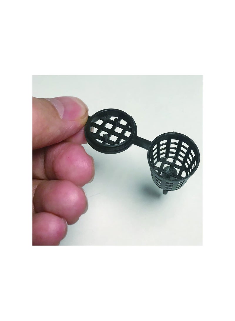 Garden Fertilizer Mesh Baskets Set, Plastic Portable Aquarium Nursery Pots Nutrition Plant Food Net Pot for Succulent Orchid Bonsai Plant Tool, Planting Nutrition Cups Bonsai Flower Black (25 Pack) - Image 3
