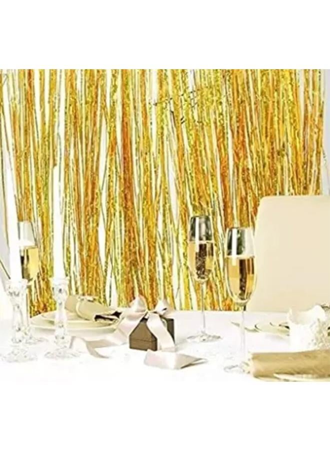 Amscan Perfect Party Supplies Gold Foil Fringe Curtains Streamers For Decorations cmfeet - Image 3