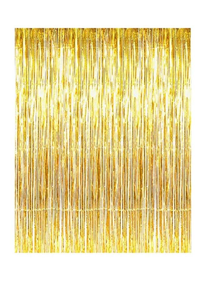 Amscan Perfect Party Supplies Gold Foil Fringe Curtains Streamers For Decorations cmfeet - Image 1