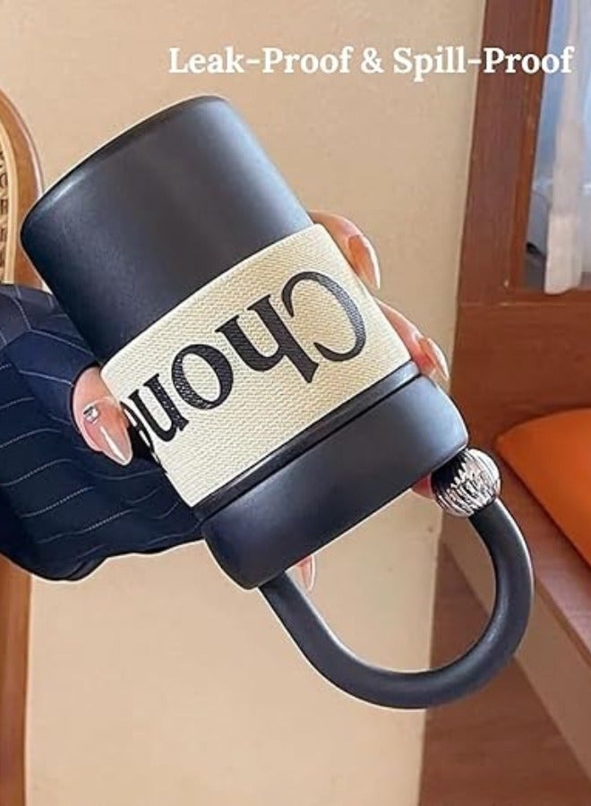 Twisoo Twisoo Premium French Thermo Mug – Vacuum Insulated Stainless Steel with Handle (400ml, Black)  - Image 4