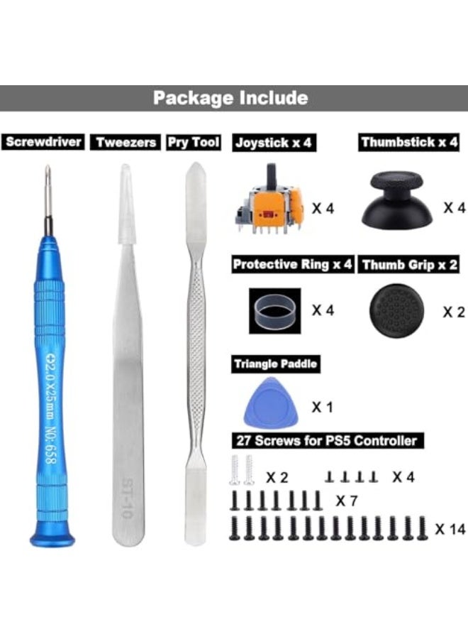 Joyzzz Hall-Effect Joysticks Replacement 4 Pack, Magnetic Sensor Analog Stick Module for Compatible with Ps5 Controller, No Drift 3D Thumbstick Replacement for Gaming Controllers - Image 4