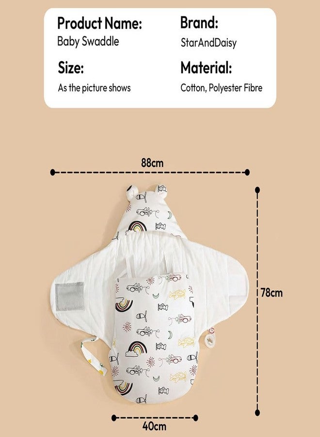 StarAndDaisy Baby Swaddle Wrap for Newborn 0–9 Months, Baby Sleeping Bag Or Blanket, Muslin Swaddle for New Born Baby for All Season (Boys & Girls)-Rainbow Print - Image 5