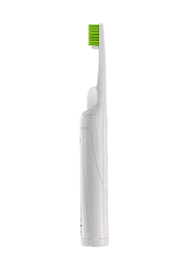 porodo Rechargeable Electric Toothbrush with Dual Cleaning Modes & Water Resistance IPX7 / 180 Days on a Full Charge / Slim Design - White - Image 2