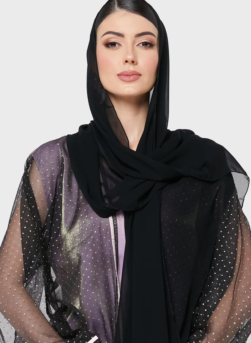 هيا كلوزيت عباية مرصعة بنمط كتل الالوان