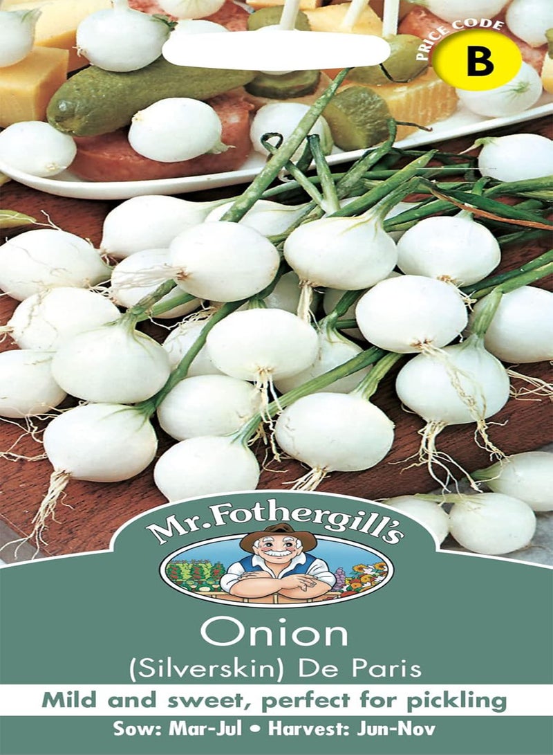 GGOOT Seeds Ltd Onion De Paris (Silverskin) Vegetable Seeds, White - Image 1
