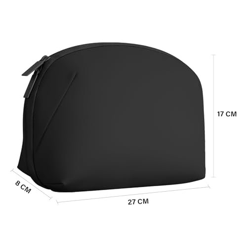 oddpod™ Pu Leather Electronic Gadgets Organizer Bag for Travel/Portable Waterproof Tech Organizer Pouch with Multiple Compartments, 180° Opening Design - Large (Black) - Image 3