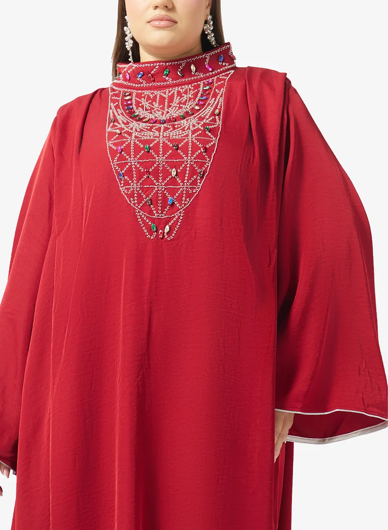 Khizana  Plus Size Embroidered Jalabiya for Women | Best Price UAE