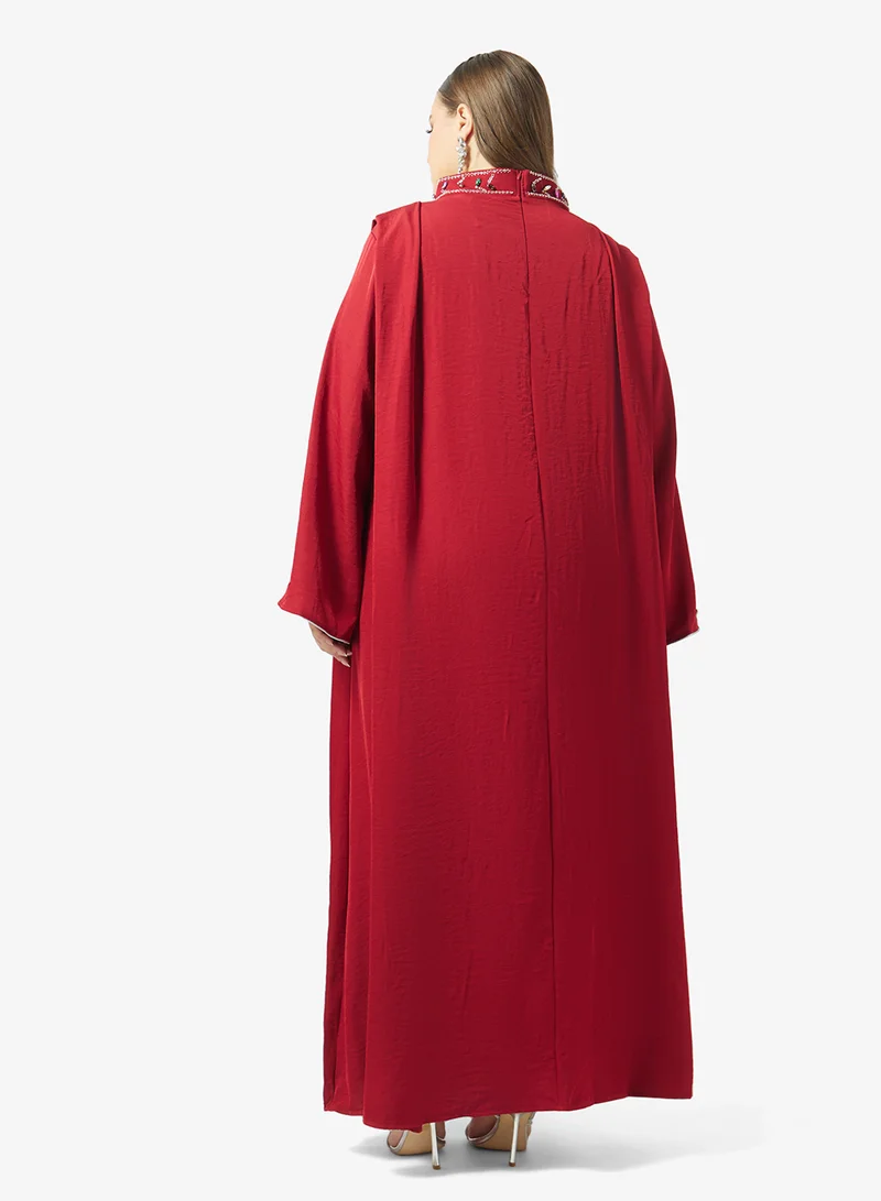 خزانة Plus Size Embroidered Jalabiya