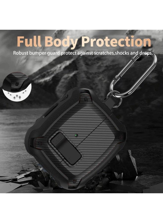 أنيوغرو حافظة Galaxy Buds 3 Pro/Buds 3 لحماية كاملة للجسم (مع قفل أمان)، مقاومة للصدمات والسقوط، غلاف حماية صلب مع قفل أمان ومجموعة تنظيف لممارسة الرياضة أثناء التنقل - Image 2