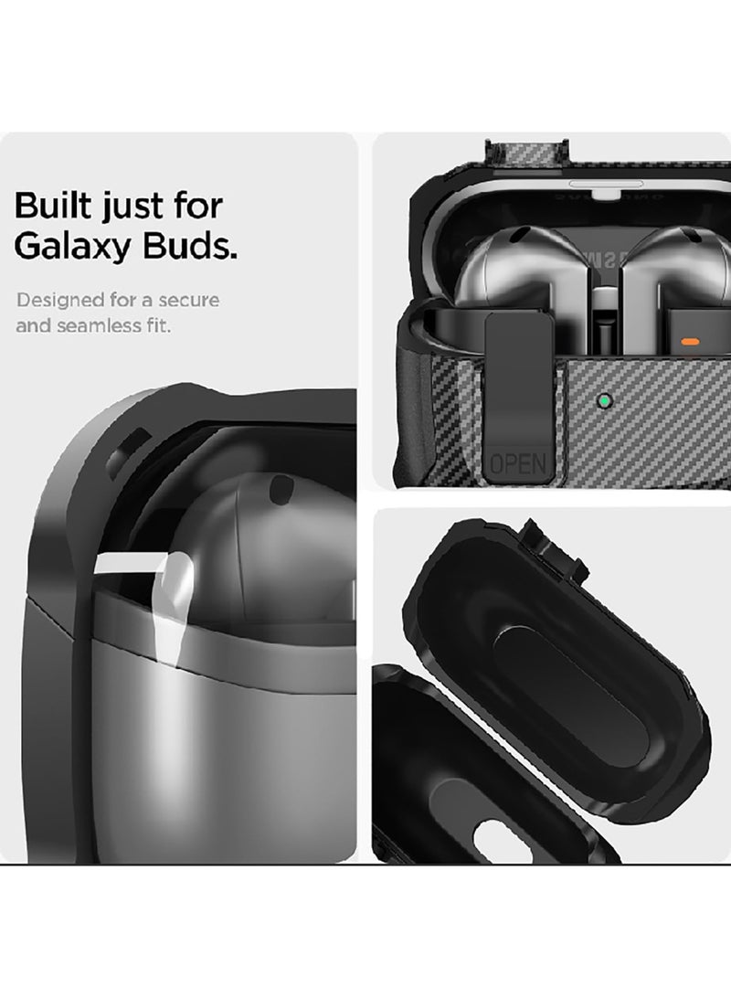 أنيوغرو حافظة Galaxy Buds 3 Pro/Buds 3 لحماية كاملة للجسم (مع قفل أمان)، مقاومة للصدمات والسقوط، غلاف حماية صلب مع قفل أمان ومجموعة تنظيف لممارسة الرياضة أثناء التنقل - Image 5