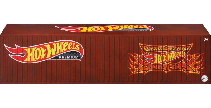 Hot Wheels مجموعة حاويات زئير الأسد من هوت ويلز للسيارات والشاحنات الفاخرة مع 5 سيارات سباق مصنوعة من المعدن بمقياس 1:64 في حاوية عرض قابلة للجمع - Image 3