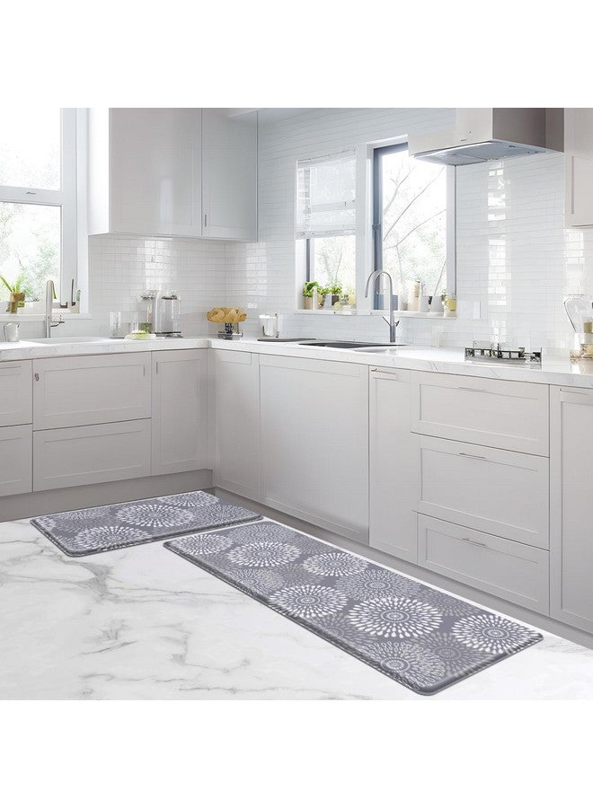 لوكسستيب سجادات مطبخ LuxStep للأرضيات، سجادات مبطنة مقاومة للتعب لإكسسوارات ديكور المطبخ، مجموعة سجادات وسجادات مقاومة للماء ومضادة للانزلاق للمكتب والأرضيات وغرفة الغسيل، 17.3 × 30 بوصة + 17.3 × 47 بوصة، رمادي - Image 3