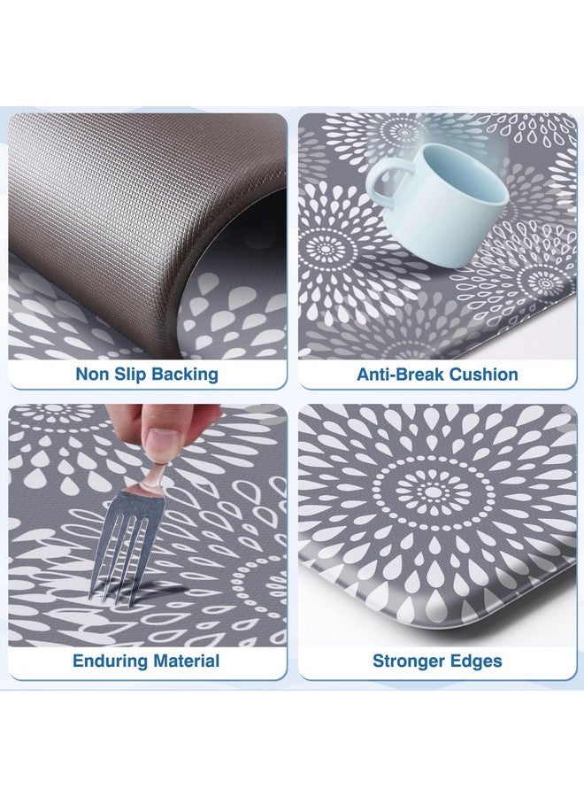 لوكسستيب سجادات مطبخ LuxStep للأرضيات، سجادات مبطنة مقاومة للتعب لإكسسوارات ديكور المطبخ، مجموعة سجادات وسجادات مقاومة للماء ومضادة للانزلاق للمكتب والأرضيات وغرفة الغسيل، 17.3 × 30 بوصة + 17.3 × 47 بوصة، رمادي - Image 4