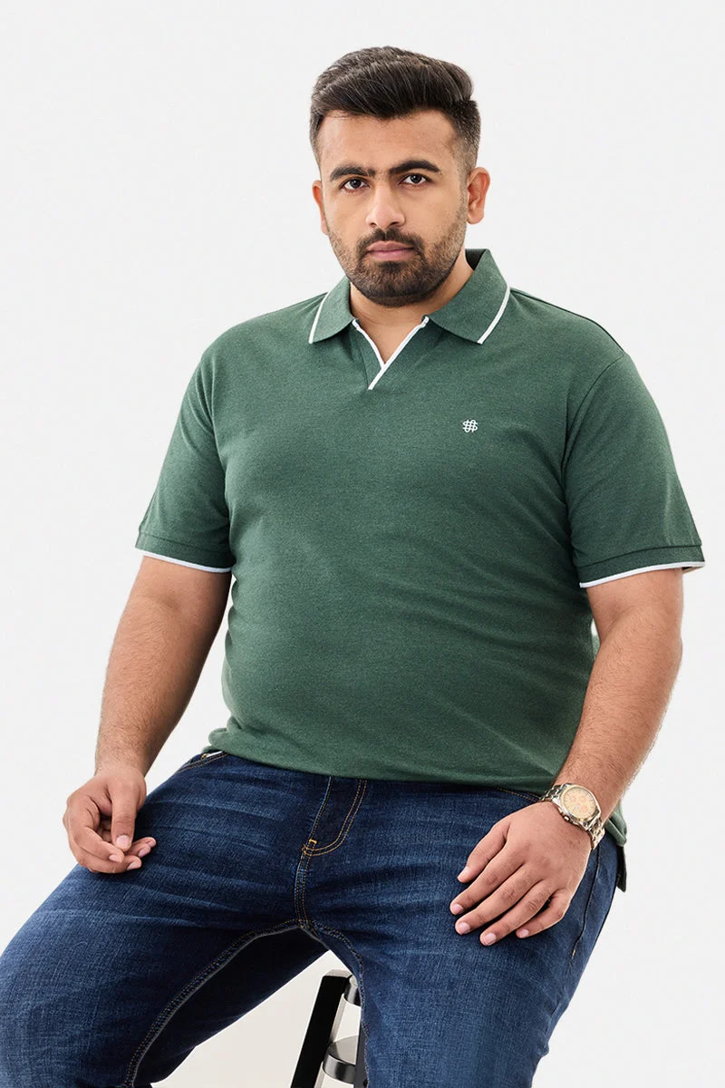SNITCH Regular Fit Stretch Plus Size Polo T-Shirt