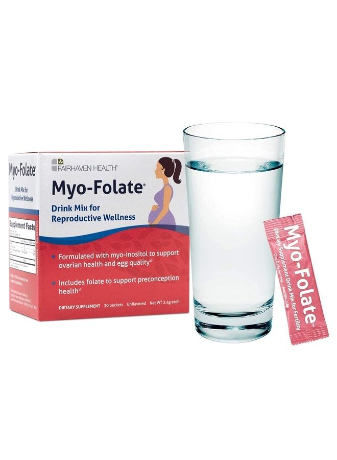 fairhaven health Myo-Folate Powder for Women - 1 Per Day, Female Fertility Supplement, Ovarian Health and Egg Quality - 2000 mg Myo-Inositol and 333 mcg Methylfolate – 30 Individual Packets  - Image 1
