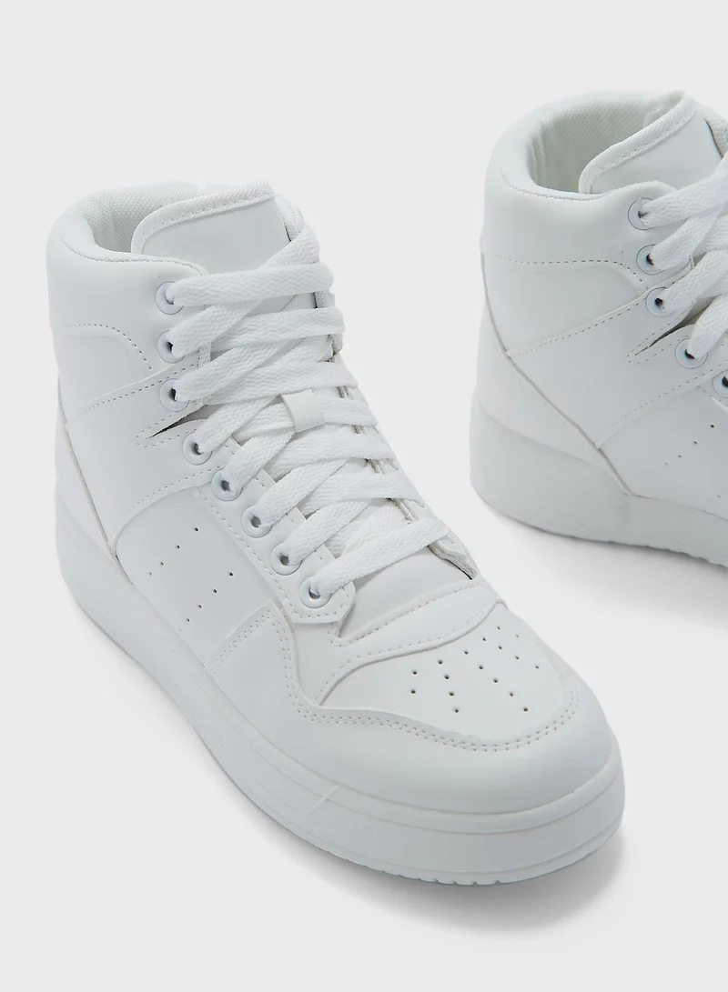 Truffle Total White Pu High Top Sneakers