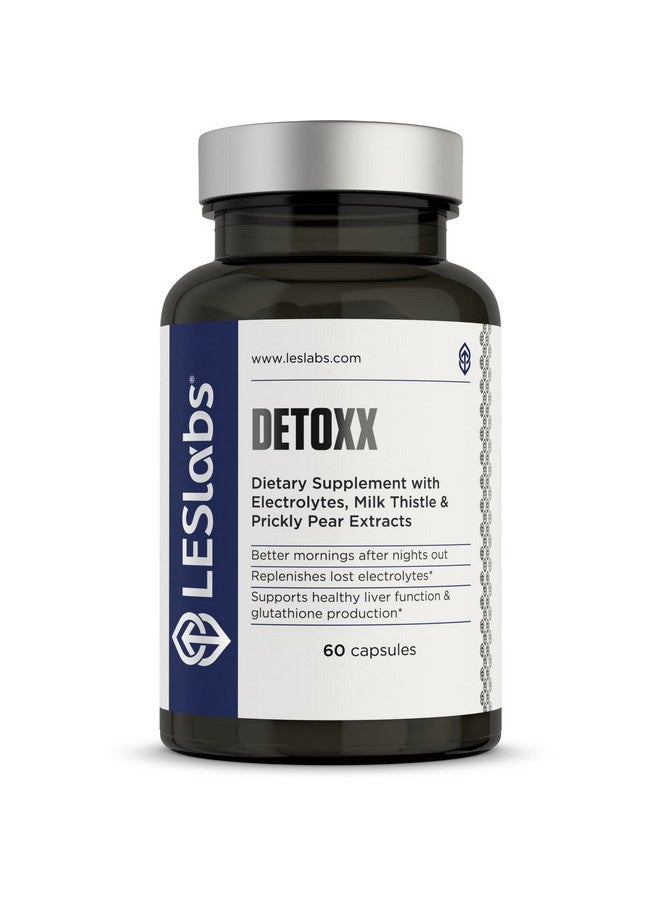 لي لابز LES Labs DeToxx - صباحات أفضل وتعافي، دعم الكبد، تجديد الإلكتروليت ودعم الجلوتاثيون - الصبار الشائك، شوك الحليب وNAC - مكمل غذائي غير معدّل وراثيًا - 60 كبسولة - Image 1