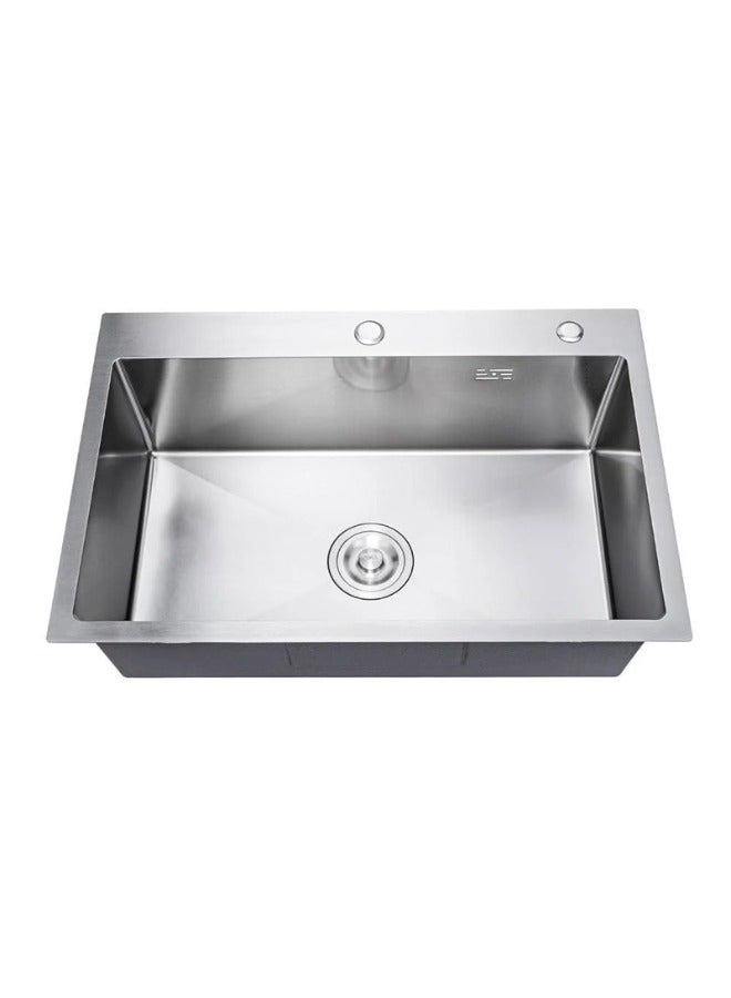 Wonderful-kitchens Silver Kitchen Sink  304 2 Holes Stainless Steel, Rust Resistant Bowl by Wonderful Kitchens - Image 1