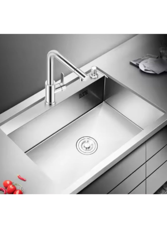 Wonderful-kitchens Silver Kitchen Sink  304 2 Holes Stainless Steel, Rust Resistant Bowl by Wonderful Kitchens - Image 3