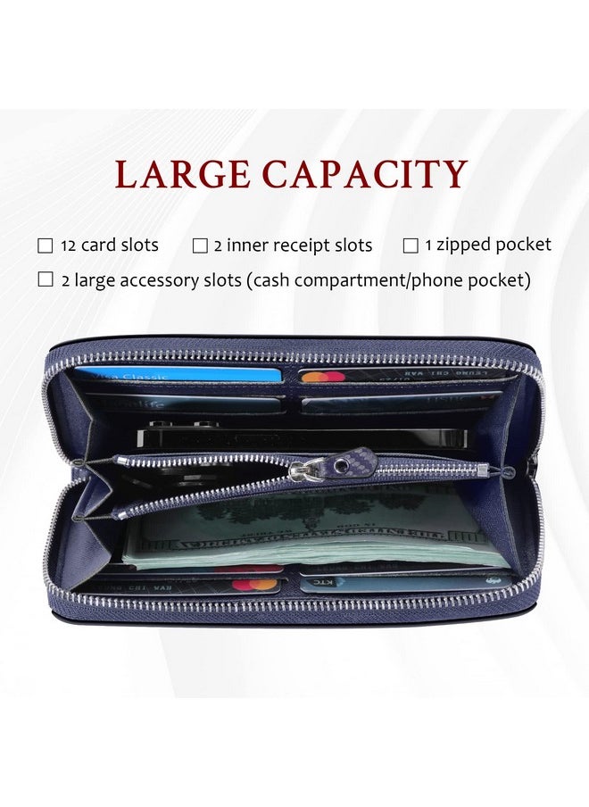 Travelambo Large Wallets For Women Zip Around Ladies Clutch Long Wallets  - Image 5