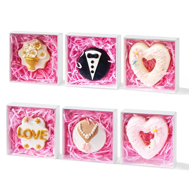SLShePack 4x4x1.25Inches 25PCS Treat Boxes with Clear display lid for Cookies,Macaron,Cakesicle,Dount,Pastry,Chocolate Covered Ores or More - Image 1