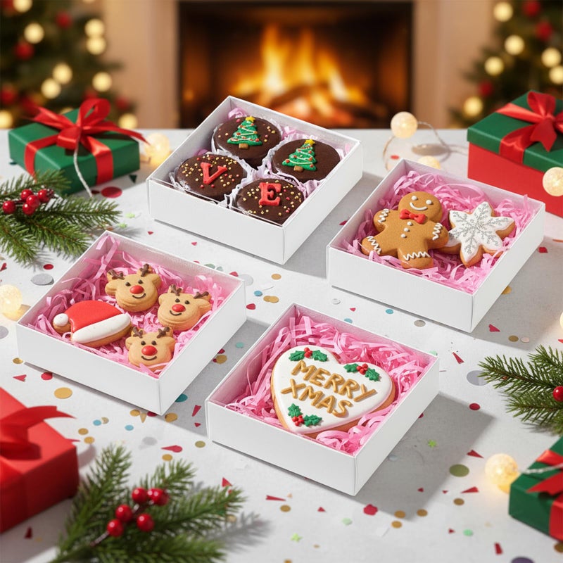 SLShePack 4x4x1.25Inches 25PCS Treat Boxes with Clear display lid for Cookies,Macaron,Cakesicle,Dount,Pastry,Chocolate Covered Ores or More - Image 2