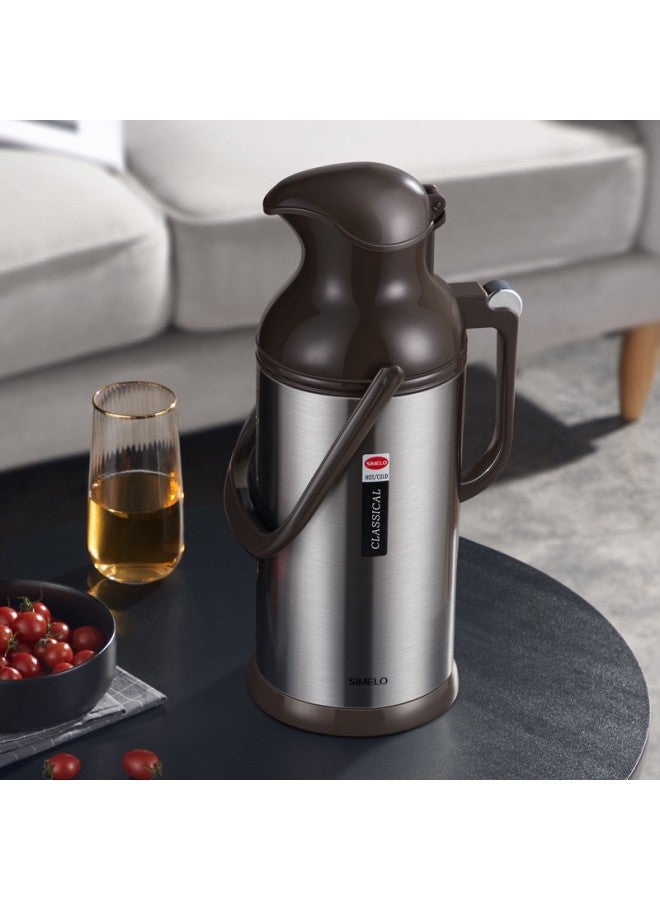 Simelo Insulated Bottle, Stainless Steel Thermos, Glass Inner Liner, Hot Water Kettle, New Beijing Insulated Bottle, 3.2l, Natural Color - Image 3