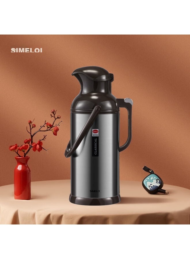 Simelo Insulated Bottle, Stainless Steel Thermos, Glass Inner Liner, Hot Water Kettle, New Beijing Insulated Bottle, 3.2l, Natural Color - Image 1