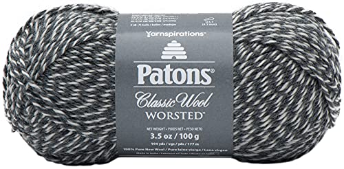 Patons Classic Wool Yarn, 3.5oz, Gauge 4 Medium, 100% Wool Dark Grey Marl - For Crochet, Knitting & Crafting - Image 1