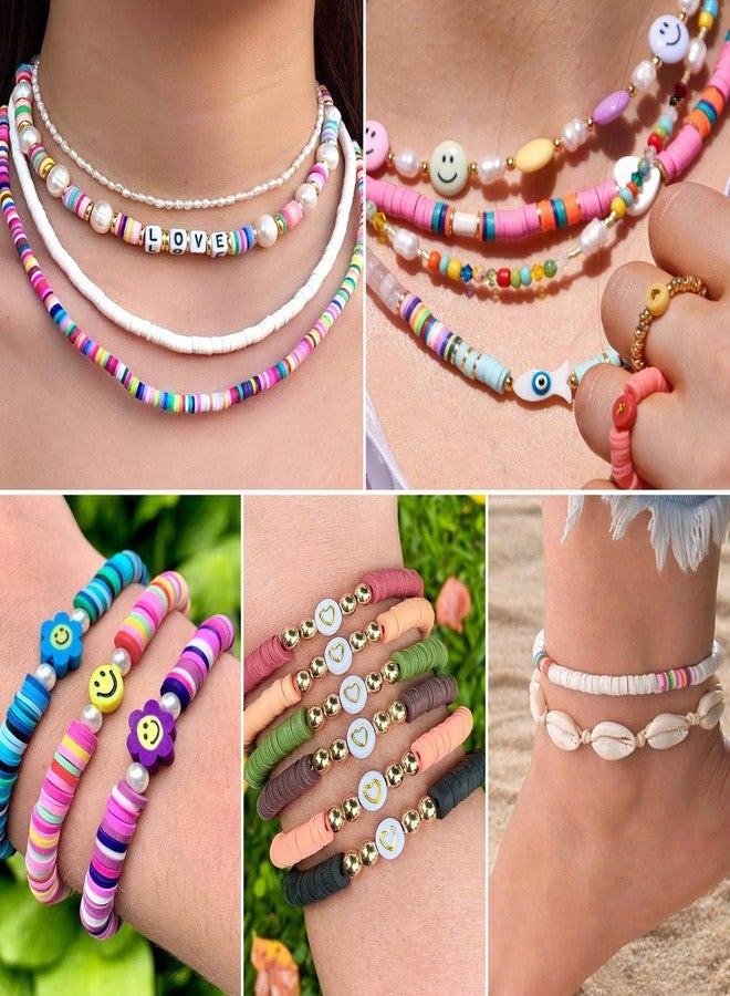 JMUQ 28 Strands Clay Beads Bracelet Making Kit, 28 Colors Friendship Preppy Flat Polymer Clay Heishi Beads for Bracelets Jewelry Making Kit, DIY Arts and Crafts Gifts - Image 3