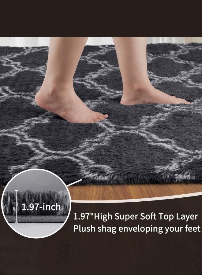 Optico Extra Soft Fluffy Carpet, High Pile Area Rug Shaggy Floor Rug Soft Plush Furry Bedside Rug Plush Fluffy Rug Carpet Moroccan Rug Indoor Carpet Home Decor, for Bedroom, Living Room, Playroom, Nursery - Image 5