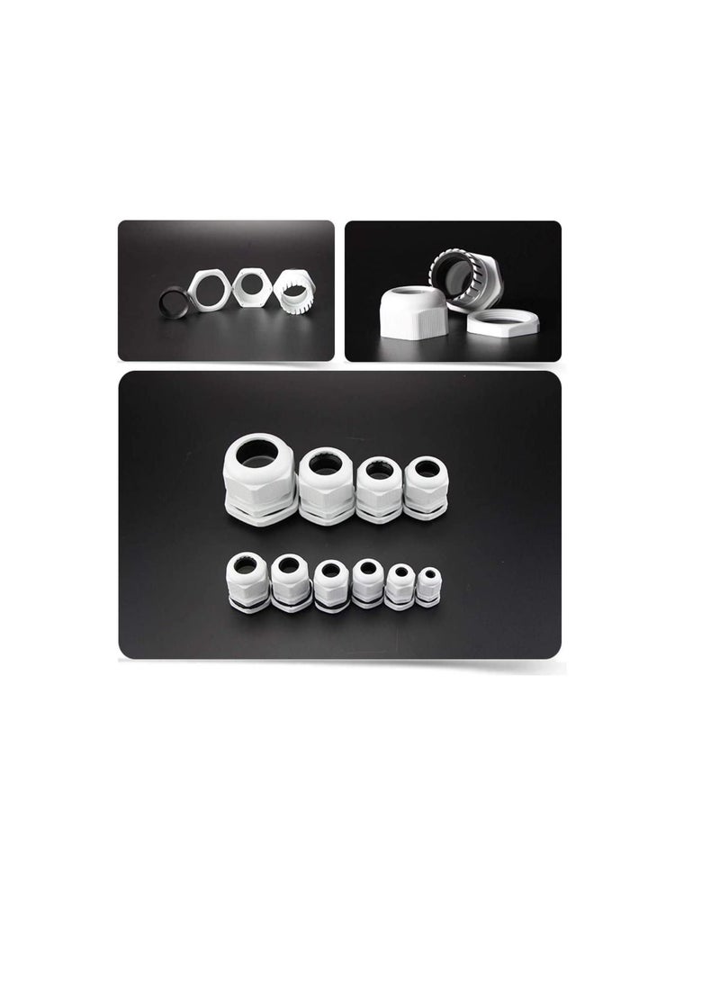 PG Gland White Pack of 5 pcs, Dust Proof Nylon Cable Gland With Locknut Ideal For Junction/connection Boxes Electrical Power, Tele & Data Cables, Instrumentation Control (PG-16) - Image 2