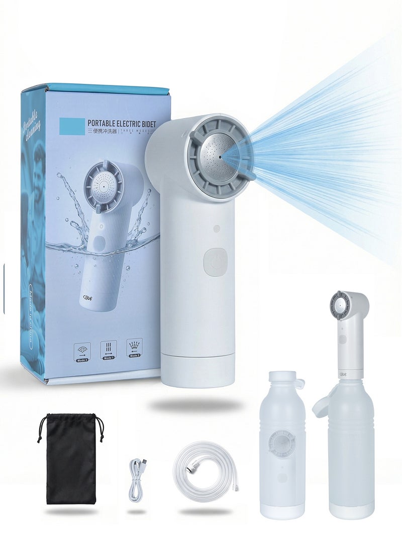 Portable Travel Smart Bidet, High-Pressure Electric Handheld Sprayer 500ML, 3 Spray Modes, USB-C Rechargeable Waterproof Travel Smart Washer for Men/Women, Postpartum & Personal Hygiene (White) - Image 1