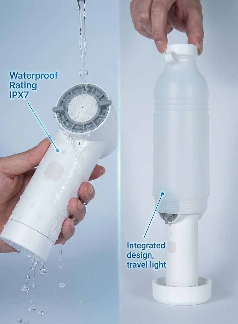 Portable Travel Smart Bidet, High-Pressure Electric Handheld Sprayer 500ML, 3 Spray Modes, USB-C Rechargeable Waterproof Travel Smart Washer for Men/Women, Postpartum & Personal Hygiene (White) - Image 4