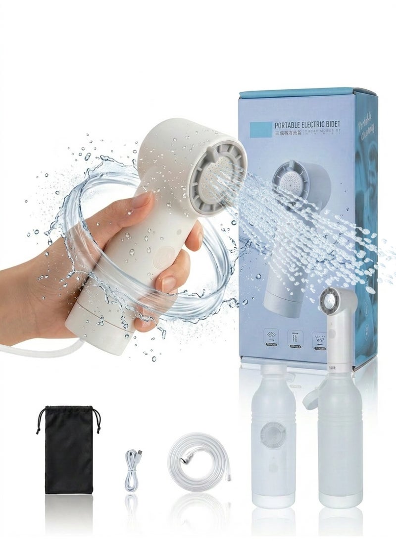 Portable Travel Smart Bidet, High-Pressure Electric Handheld Sprayer 500ML, 3 Spray Modes, USB-C Rechargeable Waterproof Travel Smart Washer for Men/Women, Postpartum & Personal Hygiene (White) - Image 1