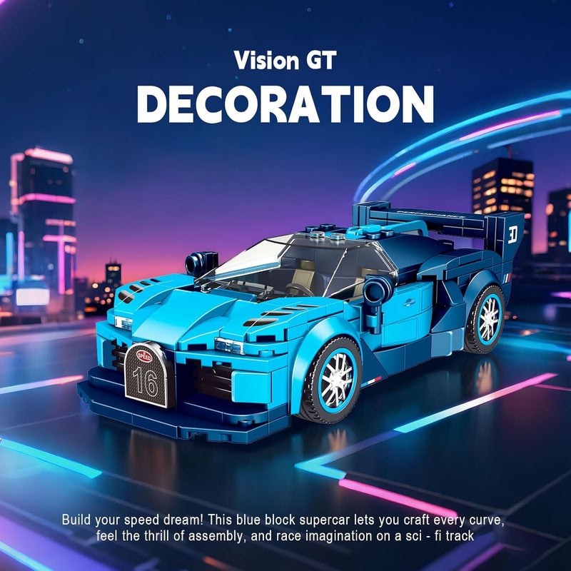 mould king 27001 Speed Champion GT Car Building Kits, MOC Racing Car Toys Model, Vehicle Blocks Set Suitable for Boys to Build, House Decoration Gifts for Kids and Adults 27001 (336 Pcs) - Image 4