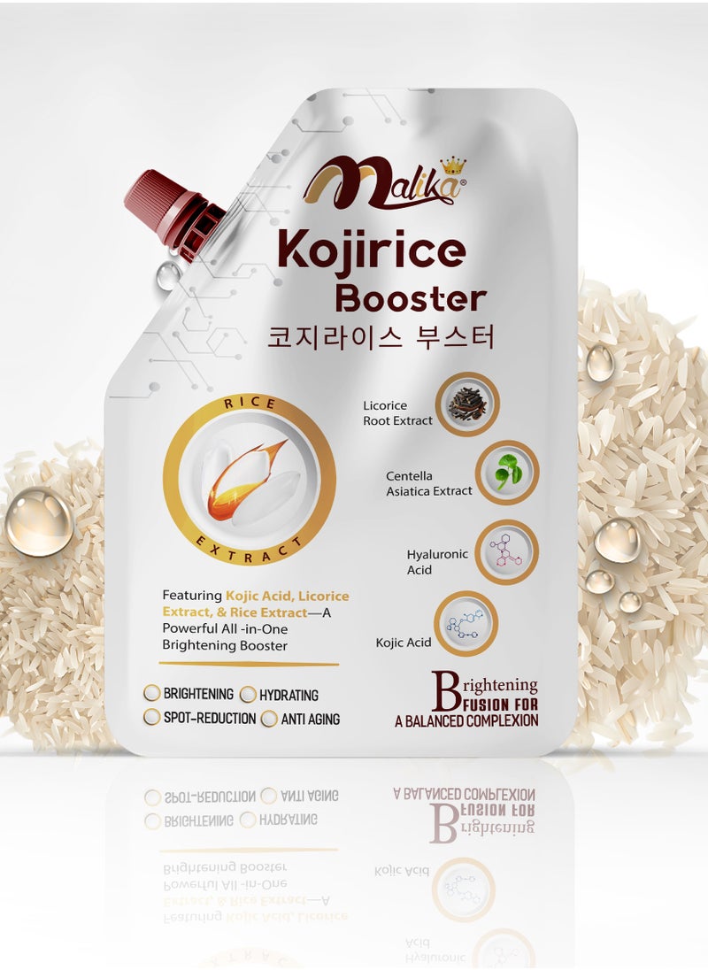Malika - Malika Koji Rice Brightening Booster infused with kojic acid - licorice extract - rice extract - beauty whitening cream - hydrating- brightening - dark spots remover - anti aging - Image 1