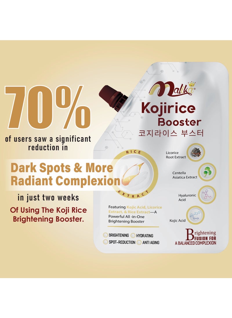 Malika - Malika Koji Rice Brightening Booster infused with kojic acid - licorice extract - rice extract - beauty whitening cream - hydrating- brightening - dark spots remover - anti aging - Image 1