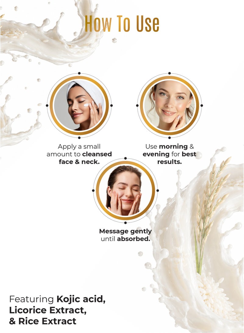 Malika Koji Rice Kojic Acid Cream | Skin Brightening Cream | visibly brightens knees and elbows | Korean Skin Care - Image 3