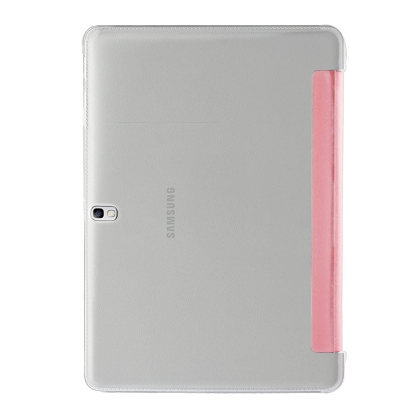 For Galaxy Tab Pro 10.1 / Sm-T520 Frosted Texture Flip Leather + Transparent Trosted Plastic Case With Holder(Pink) - Image 3