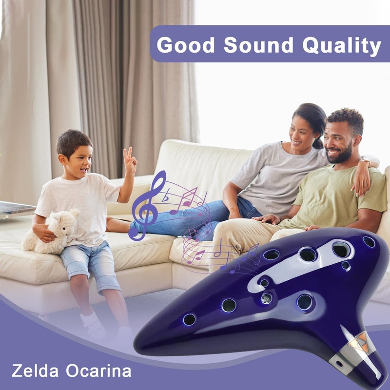 Silunkia Zelda Ocarina 12 Holes Alto C Tone with Song Book (Songs From the Legend of Zelda) Ocarina is a Great Zelda Gift for Festival Gift - Tiny Ocarina Instrument with Display Stand Protective Bag - Image 5